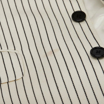 Celine Stripe 2B Tailored Jacket Bleather Size 48 2v376881c Off White Black