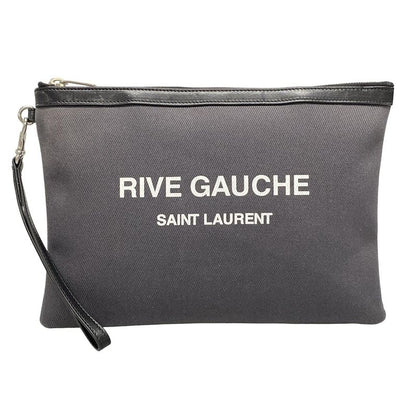 Saint Laurent Paris Clutch Bag Pouch Rive Gauche 581369 Dark Gray And Black