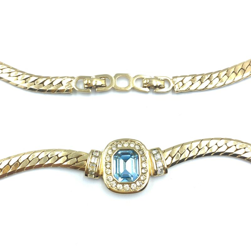 Christian DIOR Necklace And Ear Ring Set With Sapphires