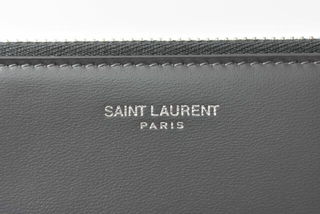 Saint Laurent Paris Flap Pouch Clutch Bag Saint Laurent Zip GM Storm Grey