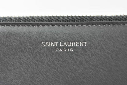 Saint Laurent Paris Flap Pouch Clutch Bag Saint Laurent Zip GM Storm Grey