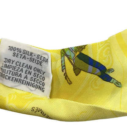Hermes Scarf Twillie Light Yellow X Yellow X Multi Ribbon Scarf