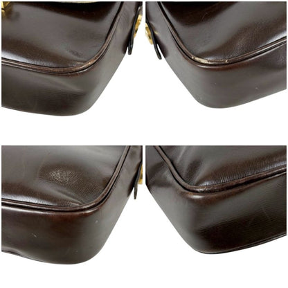 Celine Mini Shoulder Bag Dark Brown Leather Horse Carriage Hardware Horse