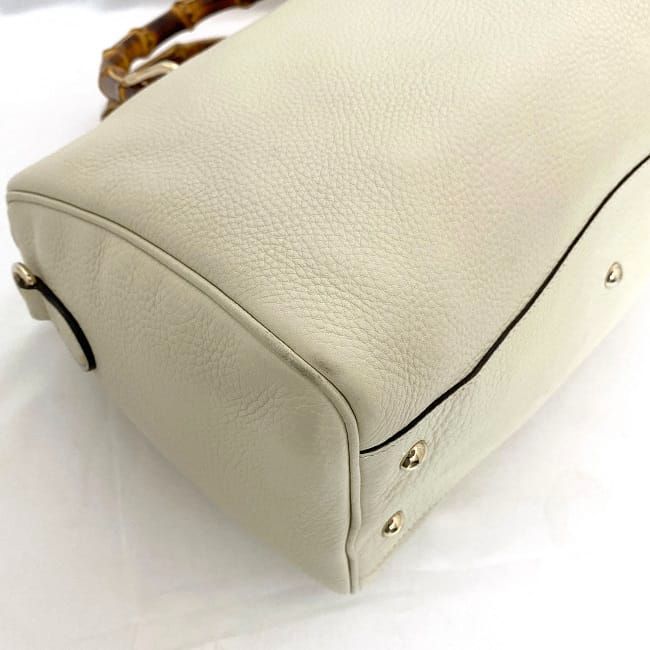 Gucci 2way Boston Bag White Bamboo 353124