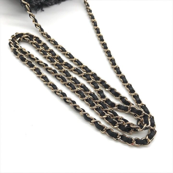 Chanel Small Mini Bucket Denim Chain Shoulder Bag Black