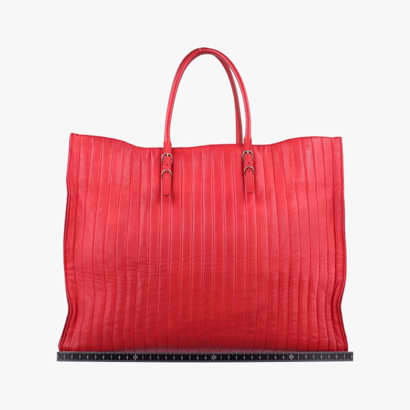 Balenciaga Quilted Paper A4 Tote Bag Red Leather 2367016502 515859