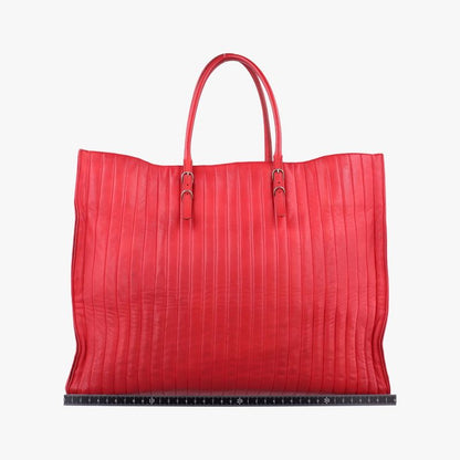 Balenciaga Quilted Paper A4 Tote Bag Red Leather 2367016502 515859