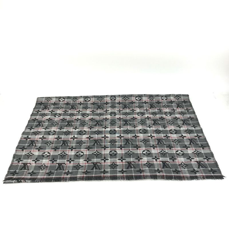 Louis Vuitton Shawl Etoile Check With Louis M76051 Wool Black