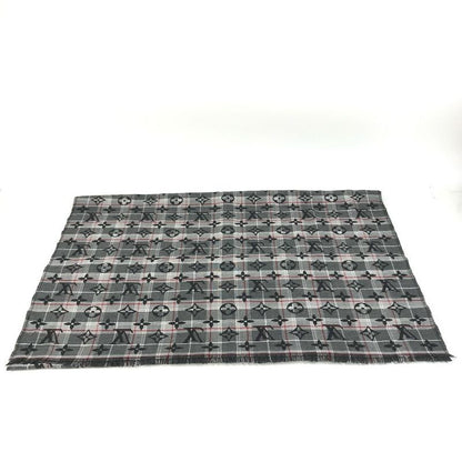Louis Vuitton Shawl Etoile Check With Louis M76051 Wool Black