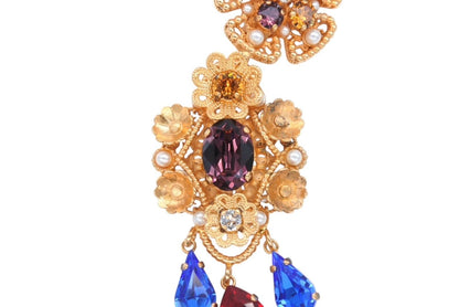 Dolce & Gabbana Earrings Brass Faux Pearl Rhinestone — view 8