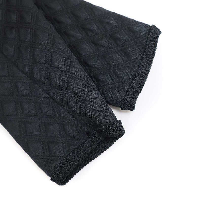 Chanel Silk Quilted No Collar Cardigan Jacket P57087k07441 Black 42