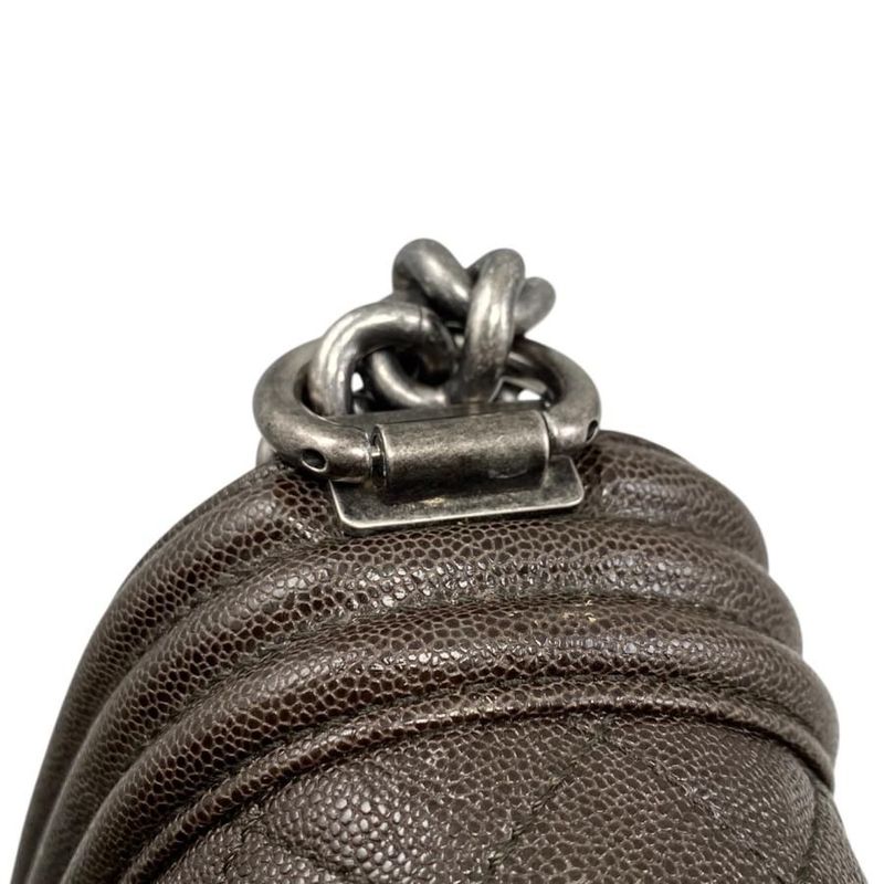 Chanel Boy Chanel Shoulder Bag Chain Bag A67086 Matelasse Caviar Skin Coco Dark