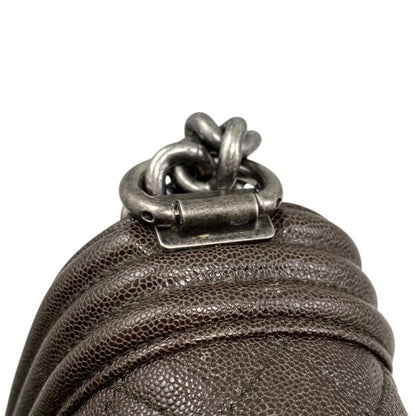 Chanel Boy Chanel Shoulder Bag Chain Bag A67086 Matelasse Caviar Skin Coco Dark