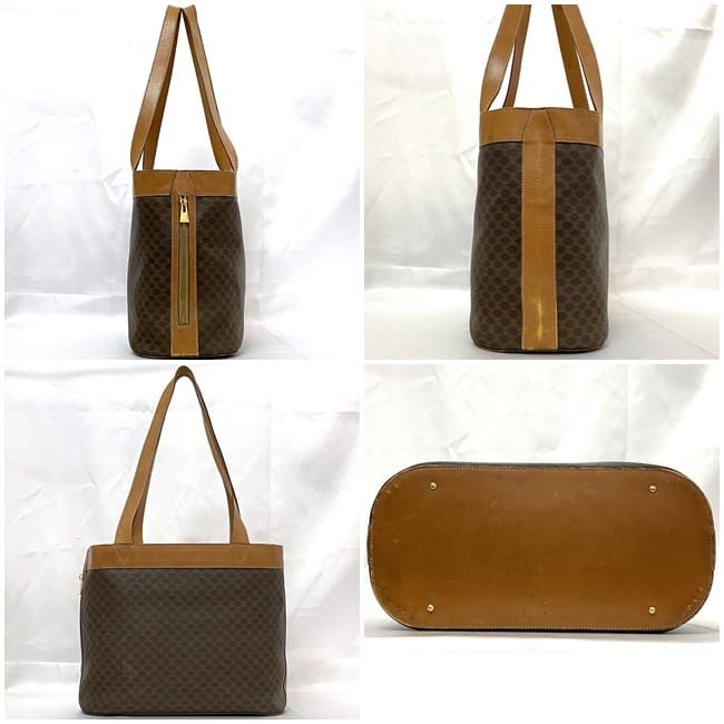 Celine Tote Bag Brown Macadam Large PVC Leather Preowned