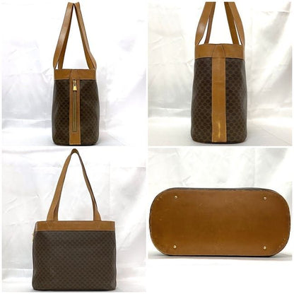 Celine Tote Bag Brown Macadam Large PVC Leather Preowned