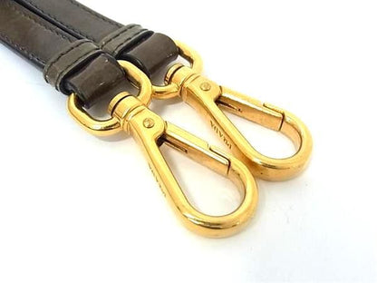 Prada Patent Leather Bag Shoulder Strap Shoulder Crossbody Women Khaki Ff8615