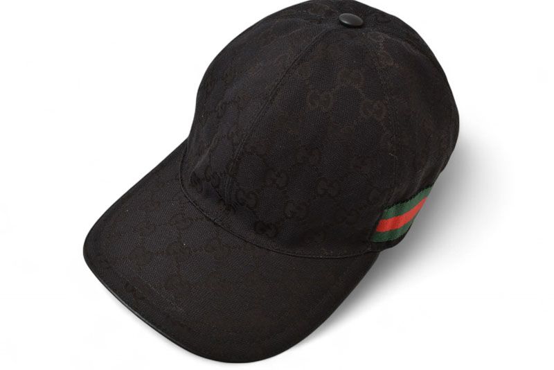 Gucci Baseball Cap Hat Gucci GG Black Red Green 200035 Kqwbg 1060 Size M 58cm