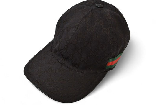 Gucci Baseball Cap Hat Gucci GG Black Red Green 200035 Kqwbg 1060 Size M 58cm