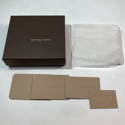 Bottega Veneta Intrecciato Round Zipper Wallet Black Enamel X