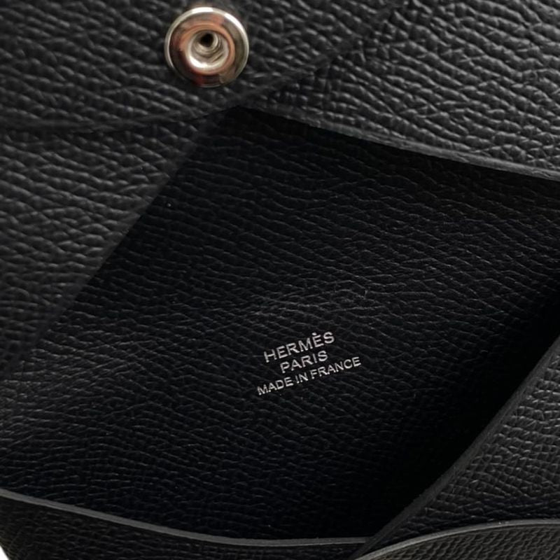Hermes Card Case Coin Case Calvi W Vaux Epson Noir Black Hermes