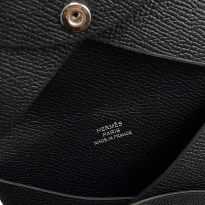 Hermes Card Case Coin Case Calvi W Vaux Epson Noir Black Hermes