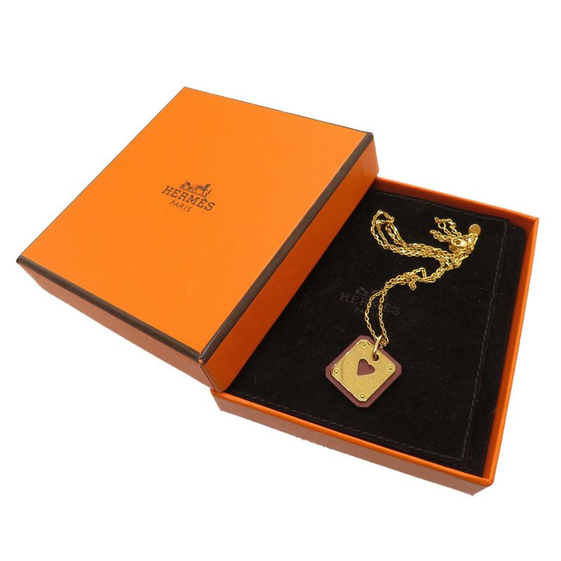 Hermes As De Coeur PM Heart Vorsift Gold Hardware Engraved Z (2021) Necklace