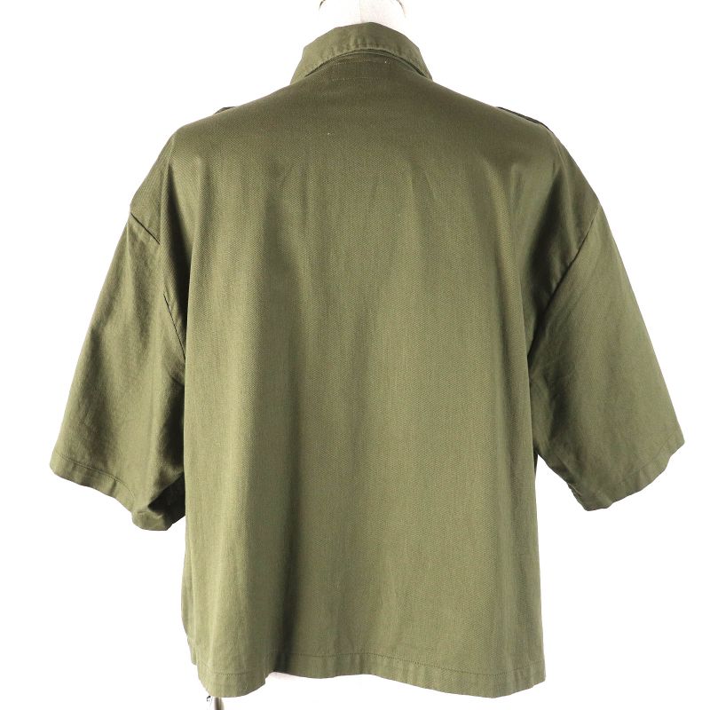 Celine 2c580106k 100% Cotton Triomphe Button Military Shirt Short Sleeve Shirt