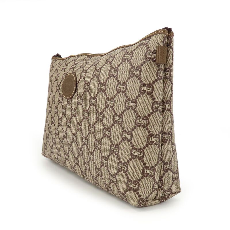 Gucci Second Bag GG Plus Beige Clutch Bag Pouch Ladies Women Gucci