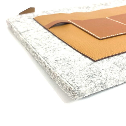 Hermes Clutch Bag Toudou 37 Felt Gray