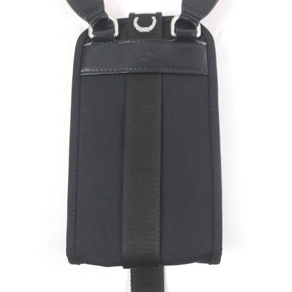 Celine 10j21 Trekking Cell Phone Holder With Logo Belt Phone Pouch Black Made