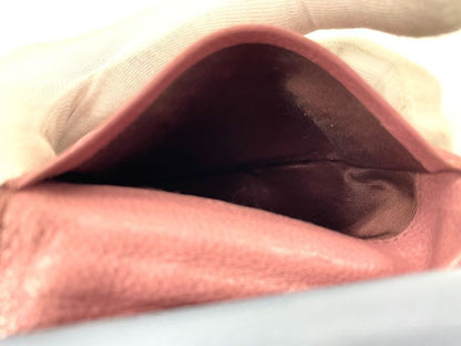 Prada Etiquette Calf Leather Compact Wallet Bifold Wallet Pink X Light Blue