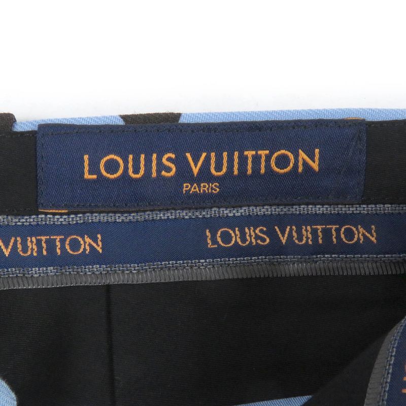 Louis Vuitton 22SS 100% Wool Monogram Flower Pleated Shorts Light Blue 38 Made