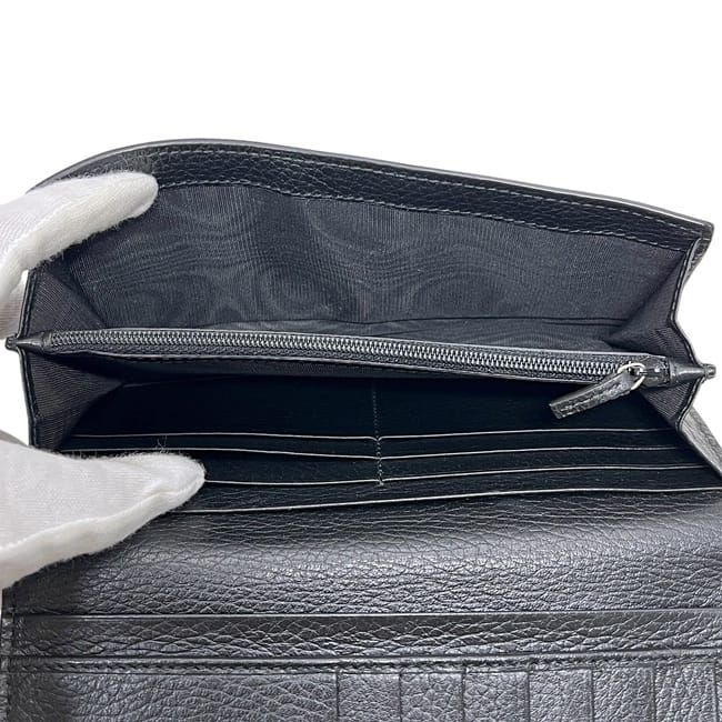 Gucci Bifold Long Wallet Black Interlocking 449279 Wallet