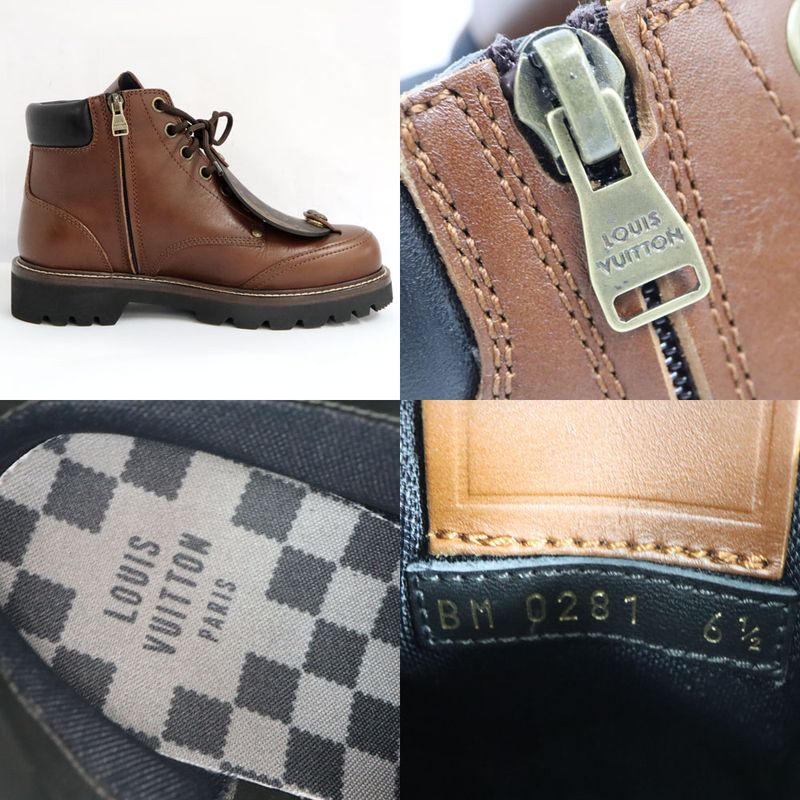 Louis Vuitton NIGO Aubergine Frain Ankle Boots 6 1 2 Equivalent To