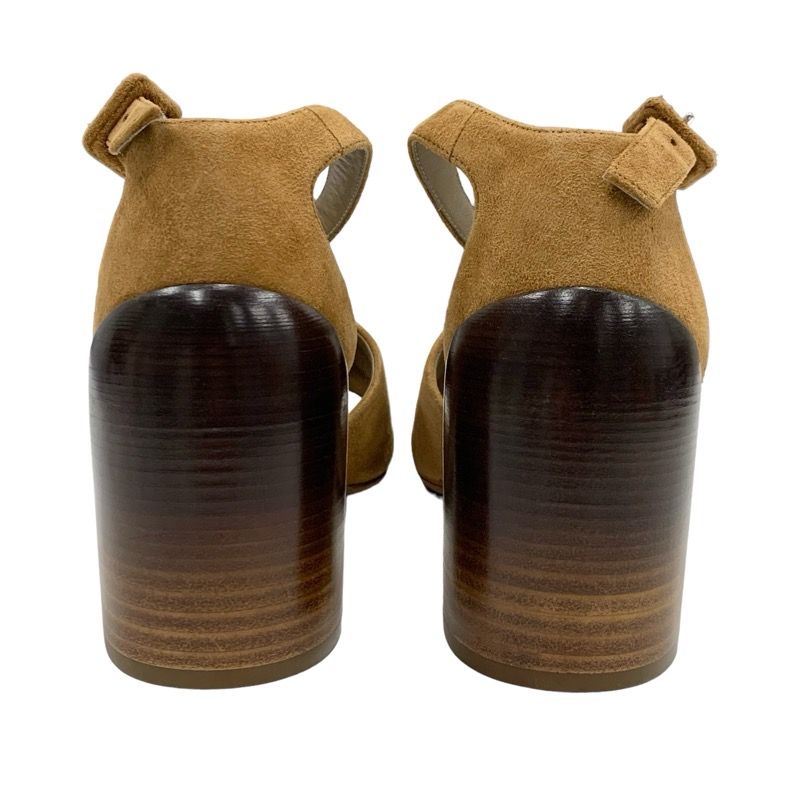 Hermes Sandals Shoes Suede Brown Ankle Belt