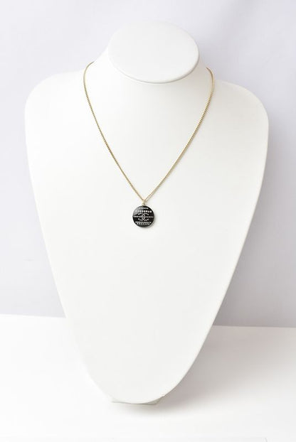 Chanel Necklace Pendant Coco Mark CC Rhinestone Gold Black