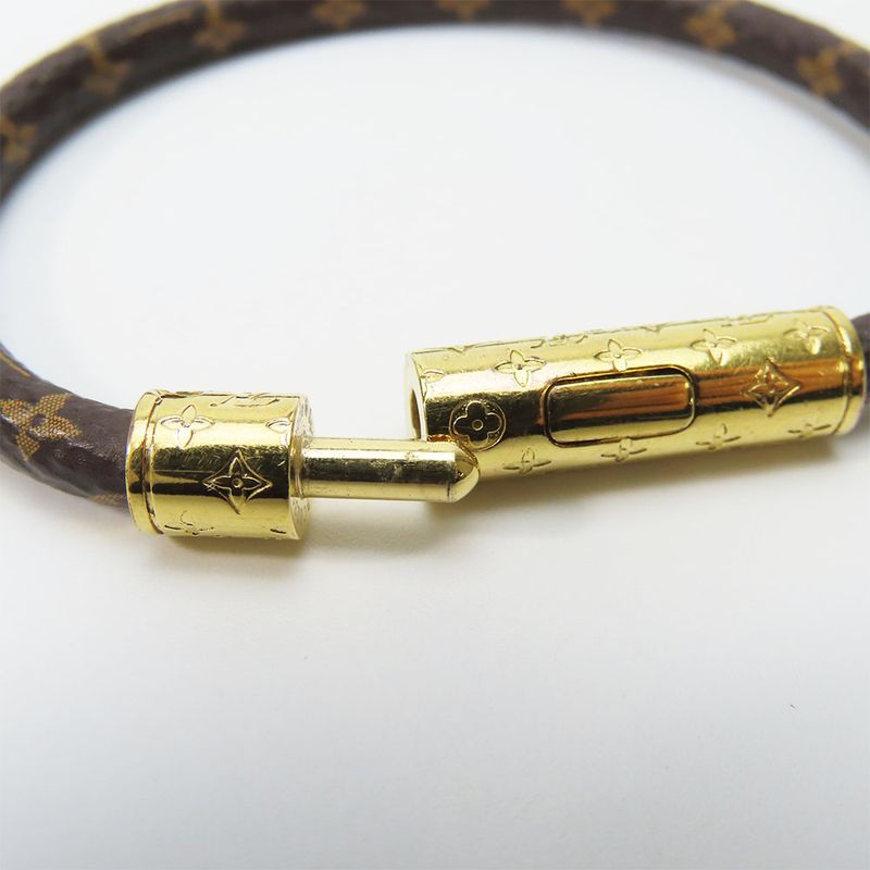 Louis Vuitton Bracelet - LV Confidential M8274f Monogram Metal Brown Gold