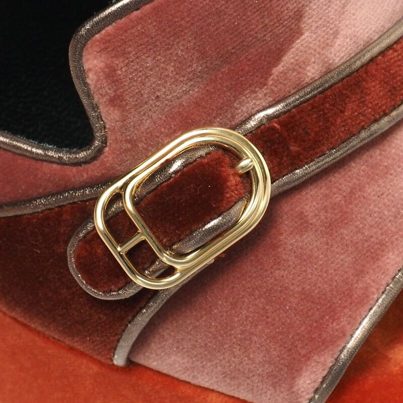 Hermes Sandals Size 35.5 Ankle Strap Sandals Shoes Velour Chunky