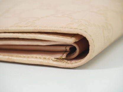 Authentic Gucci Shimmer Leather Long Wallet Long Wallet Pink 190336 Wallet