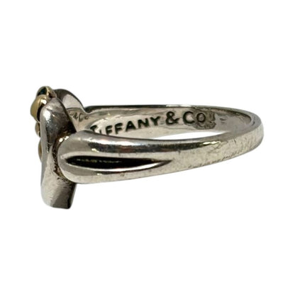 Tiffany & Co 750 925 Open Heart Ribbon Ring Open Heart Ribbon Ring Size 9
