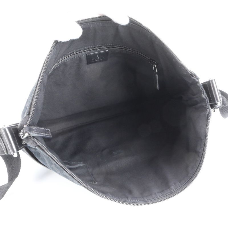 Gucci GG Canvas Perforated Leather Shoulder Bag Crossbody Messenger Business