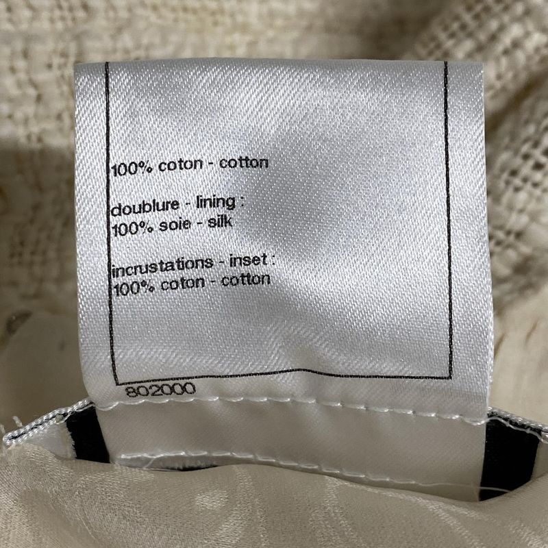 Chanel Dress Size 38 M Women - P43891 Ivory White And Silver Long Sleeves Knee