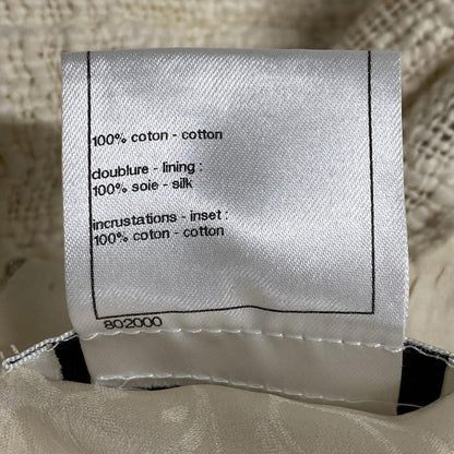 Chanel Dress Size 38 M Women - P43891 Ivory White And Silver Long Sleeves Knee