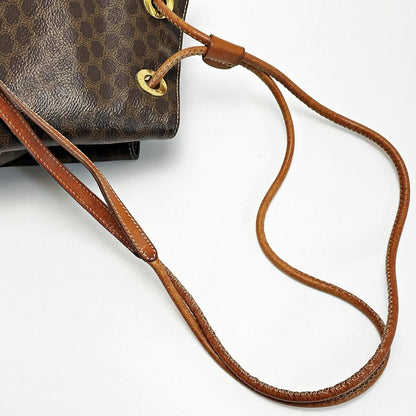 Celine Macadam Pattern T06 Brown Backpack Vintage PVC×leather Ladies Gold