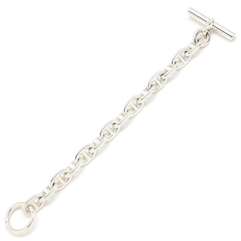 Hermes Bracelet Chaine D'ancre MM Silver 925 Silver 14 Frames Star Ring Silver
