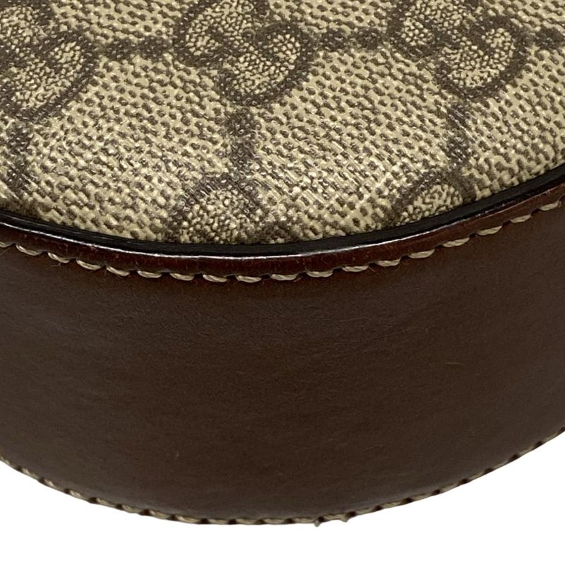 Gucci Shoulder Bag GG Plus GG Supreme 409535 Dark Brown And Beige Chain