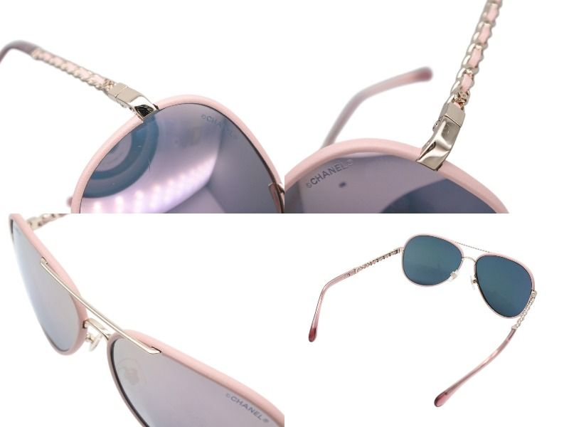 Chanel Teardrop Sunglasses CC Logo Chain Temple Mirror Lens Eyewear — view 7