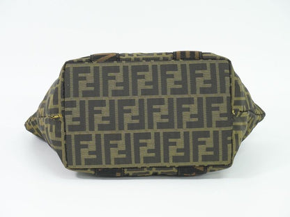 Authentic Fendi Zucca Tote Handbag Canvas Brown 26525 Zucca Bag Pre-owned