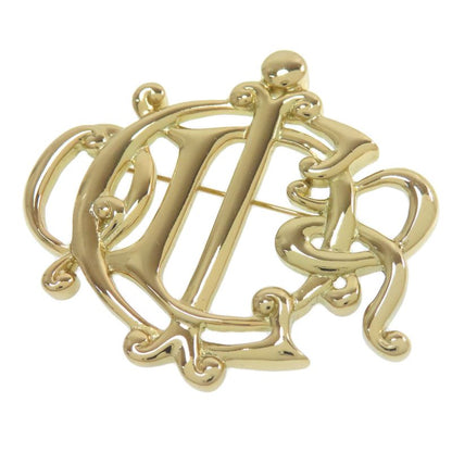 Christian DIOR Logo Brooch Metal Ladies