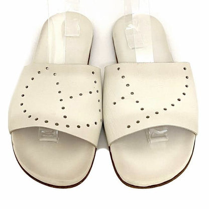 Hermes Sandals White Evelyn 40 25.0 cm Leather